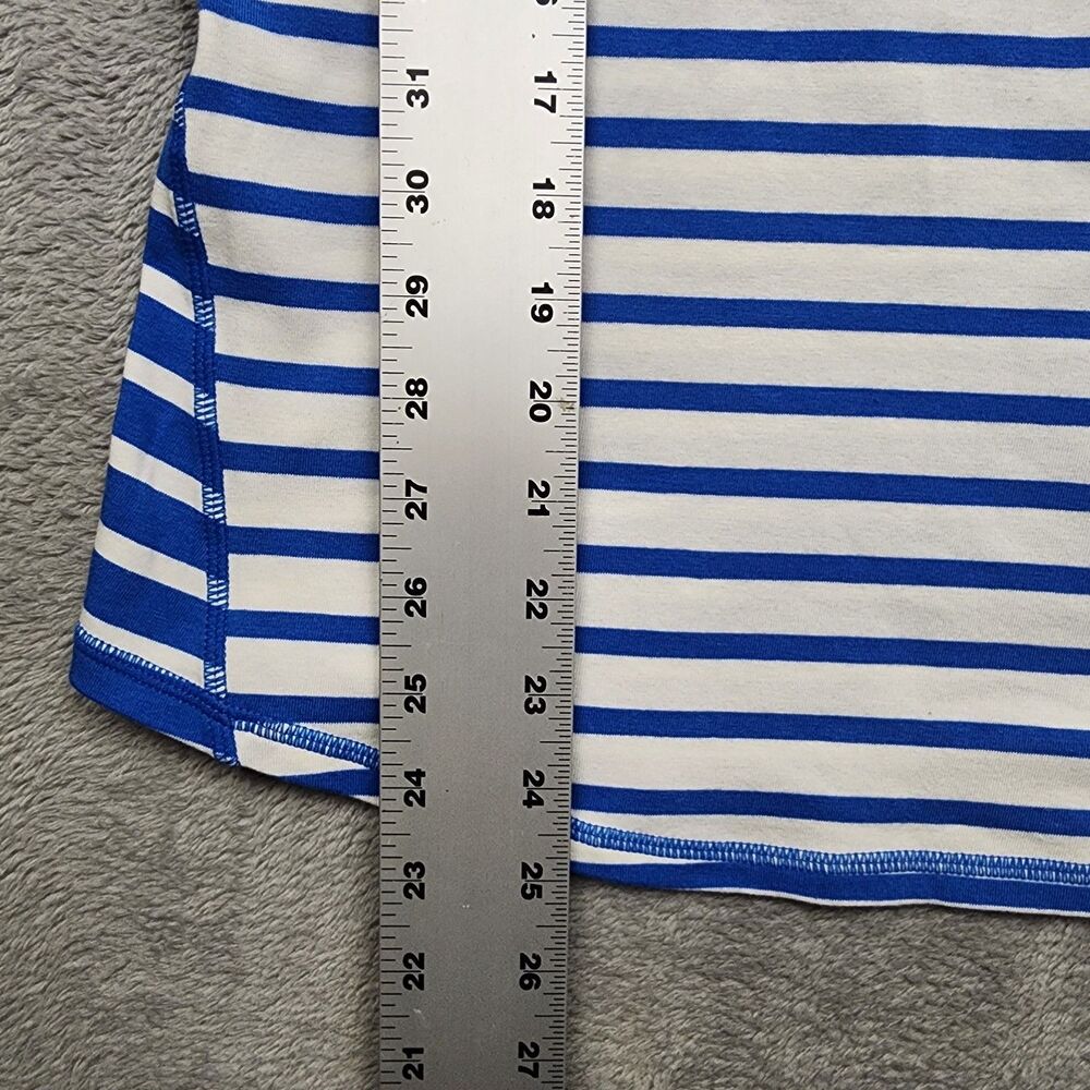 T by Talbots Womens S Blue White Stripe Top NWT Cotton Blend Short Sleeve Tee - Picture 9 of 9